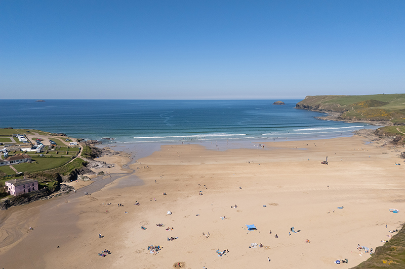 Polzeath Beach on the north coast of Cornwall