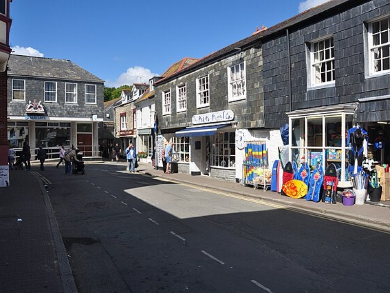 Shops and street scene in Padstow, North Cornwall